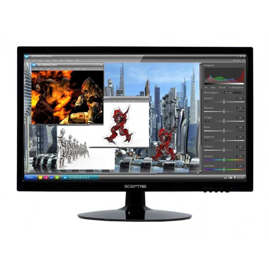 Sceptre 22" (E225W-19208A) LED Monitor Build-in Speakers 75Hz 5ms True Black (New) Wireless Place