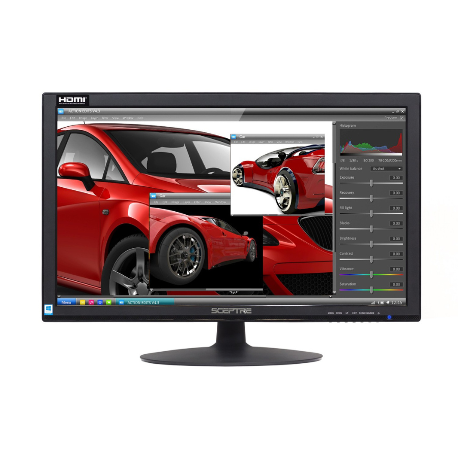 Sceptre 24" (E248W-19203S) 75Hz Full HD 1080P LED Monitor Brushed Black (New) Wireless Place