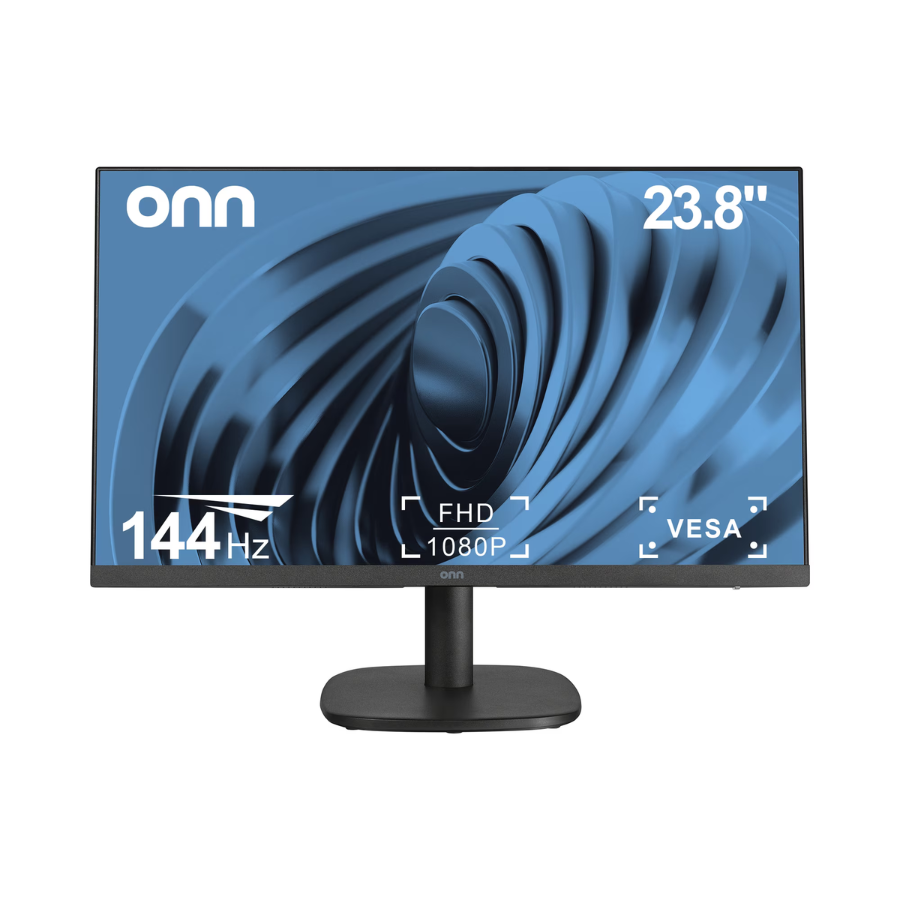 Onn 24" FHD (1920 x 1080p) 144hz Office Monitor with 6.07 ft HDMI Cable Black (New) Wireless Place