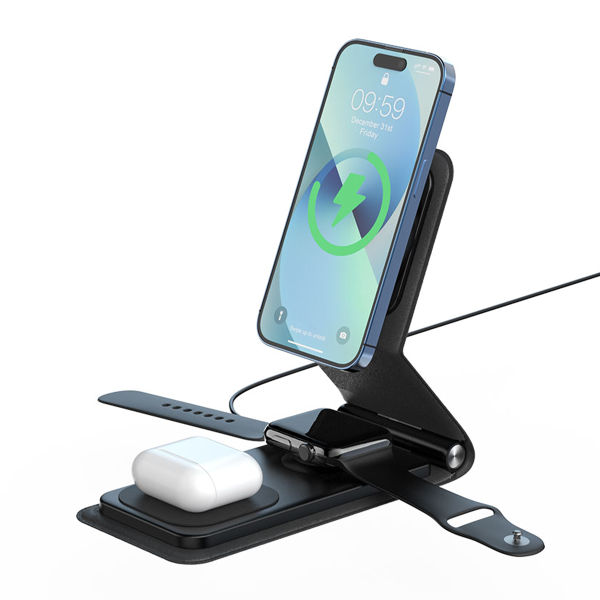 AXS 3-in-1 Portable Magnetic Wireless Charger Stand Mobile Klinik
