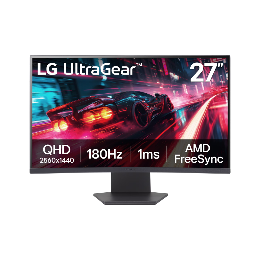 LG UltraGear 27" (27GS60QN-B) Curved QHD 180Hz VA Gaming Monitor Black (New) Wireless Place