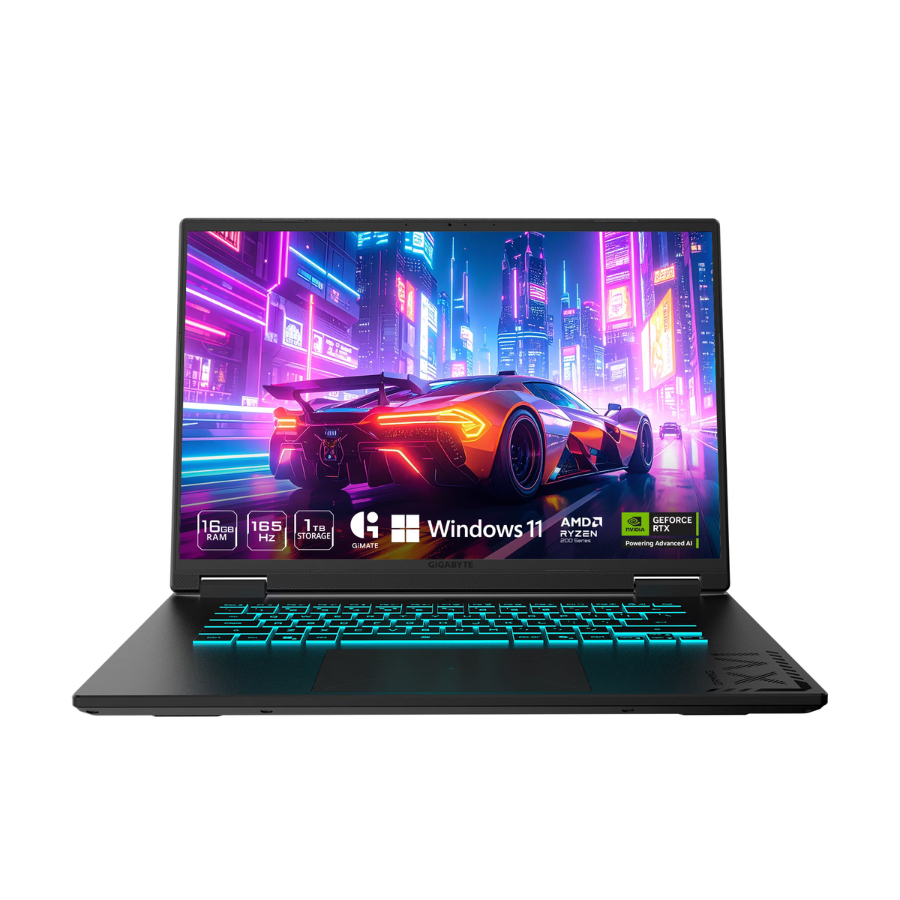 GIGABYTE Gaming A16 16" AMD Ryzen 7 260 Processor 1TB/16GB RAM Windows 11 Home Black Steel (New) Wireless Place