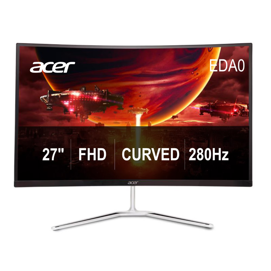 Acer Nitro 27" (EDA270 Zbmiipx) Full HD 280Hz 1ms Curved Gaming Monitor Black (New) Wireless Place