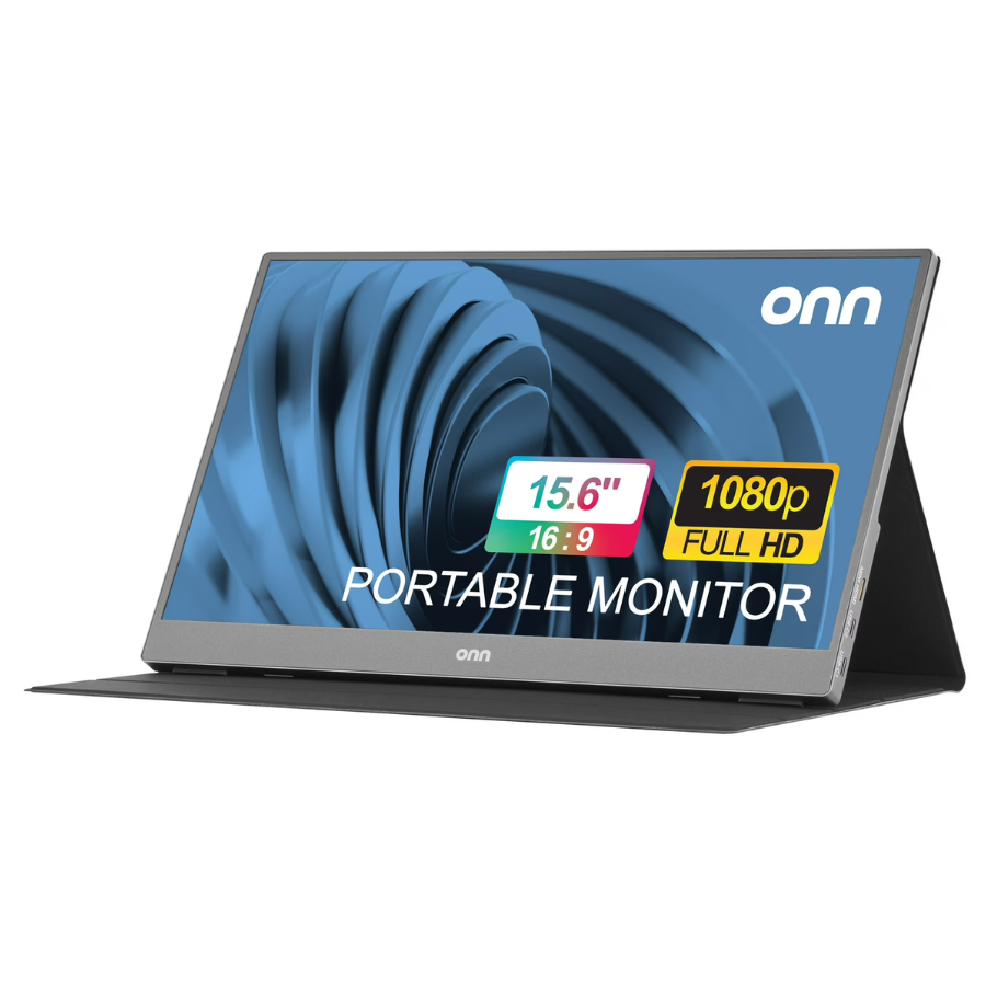 Onn 15.6" FHD (1920 x 1080p) LCD Portable Office Monitor with Cable Black (New) Wireless Place