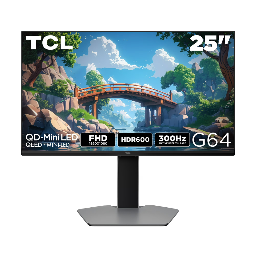 TCL G64 25" QD-Mini LED FHD 300Hz 1ms Gaming Monitor with AMD FreeSync™ Black (New) Wireless Place
