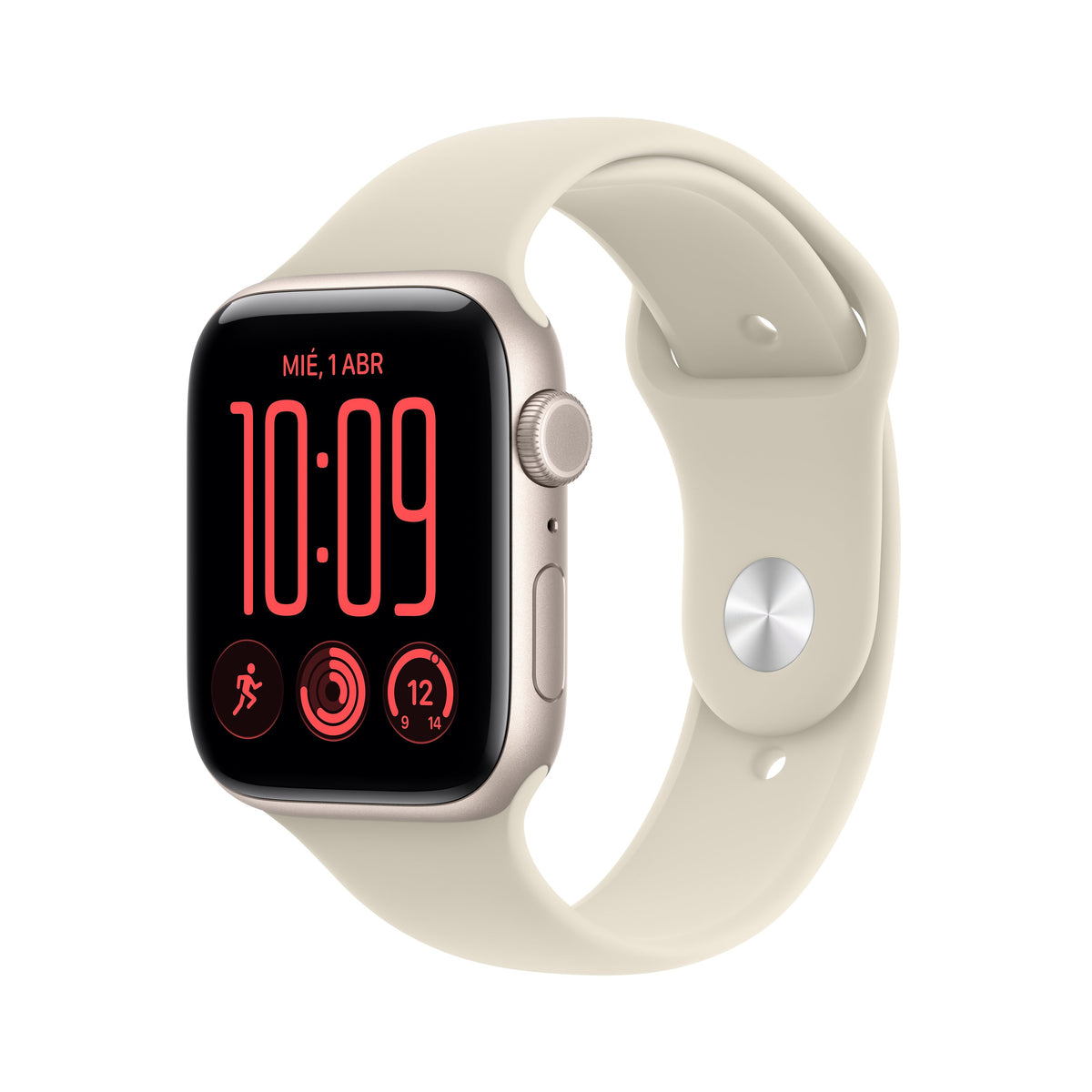 Apple Watch SE 3 (GPS + Cellular) - Caja de aluminio en blanco estrella de 44 mm - Correa deportiva color arena - Talla M/L Apple