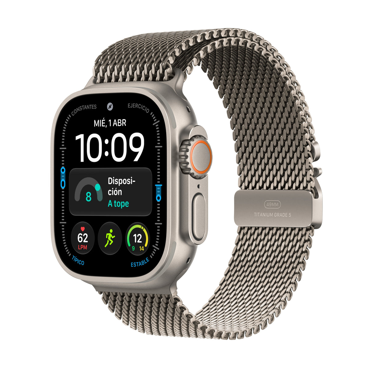 Apple Watch Ultra 4 (GPS + Cellular) - Caja de titanio natural de 49 mm - Pulsera Milanese Loop en titanio natural - Talla S Apple