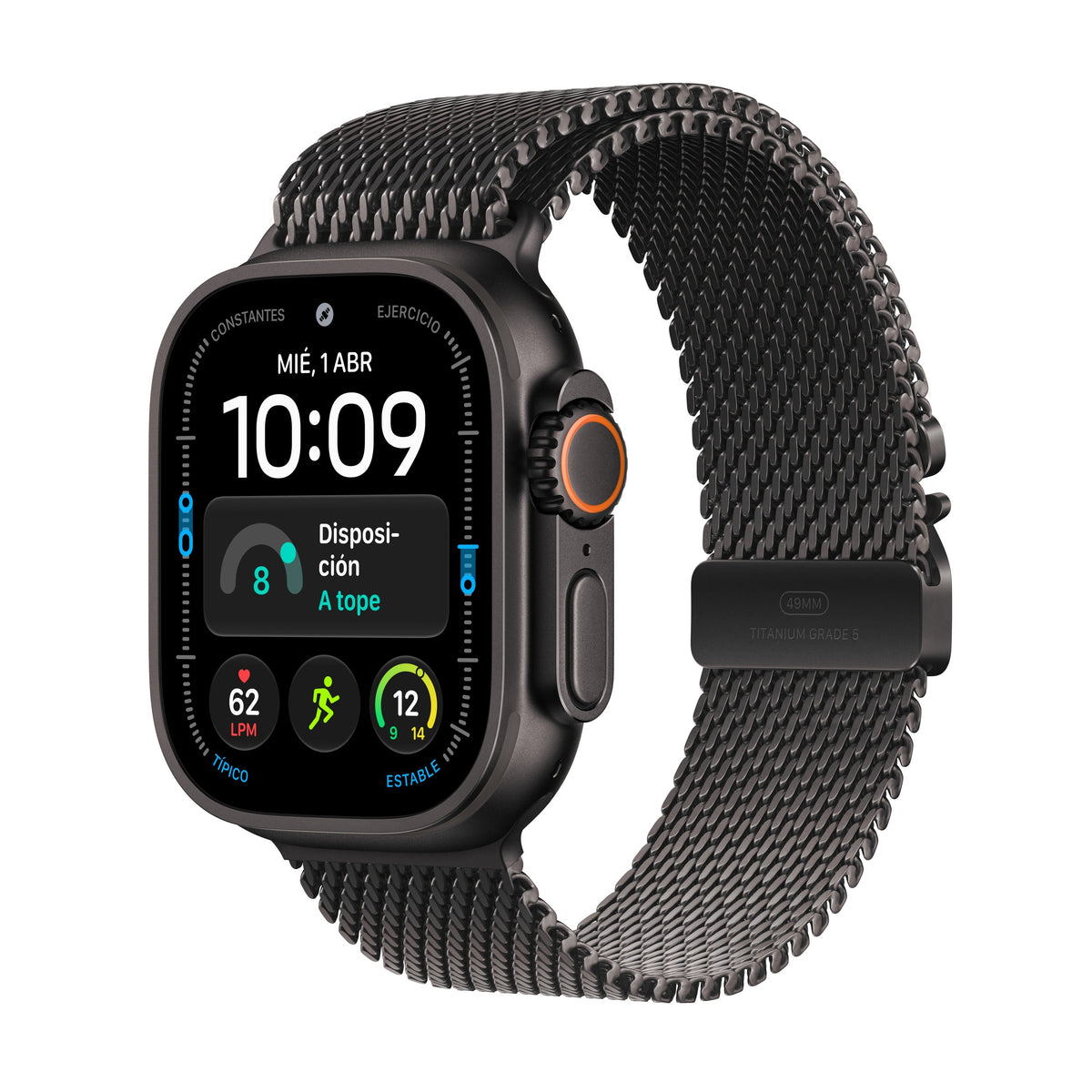 Apple Watch Ultra 4 (GPS + Cellular) - Caja de titanio negro de 49 mm - Pulsera Milanese Loop en titanio negro - Talla S Apple