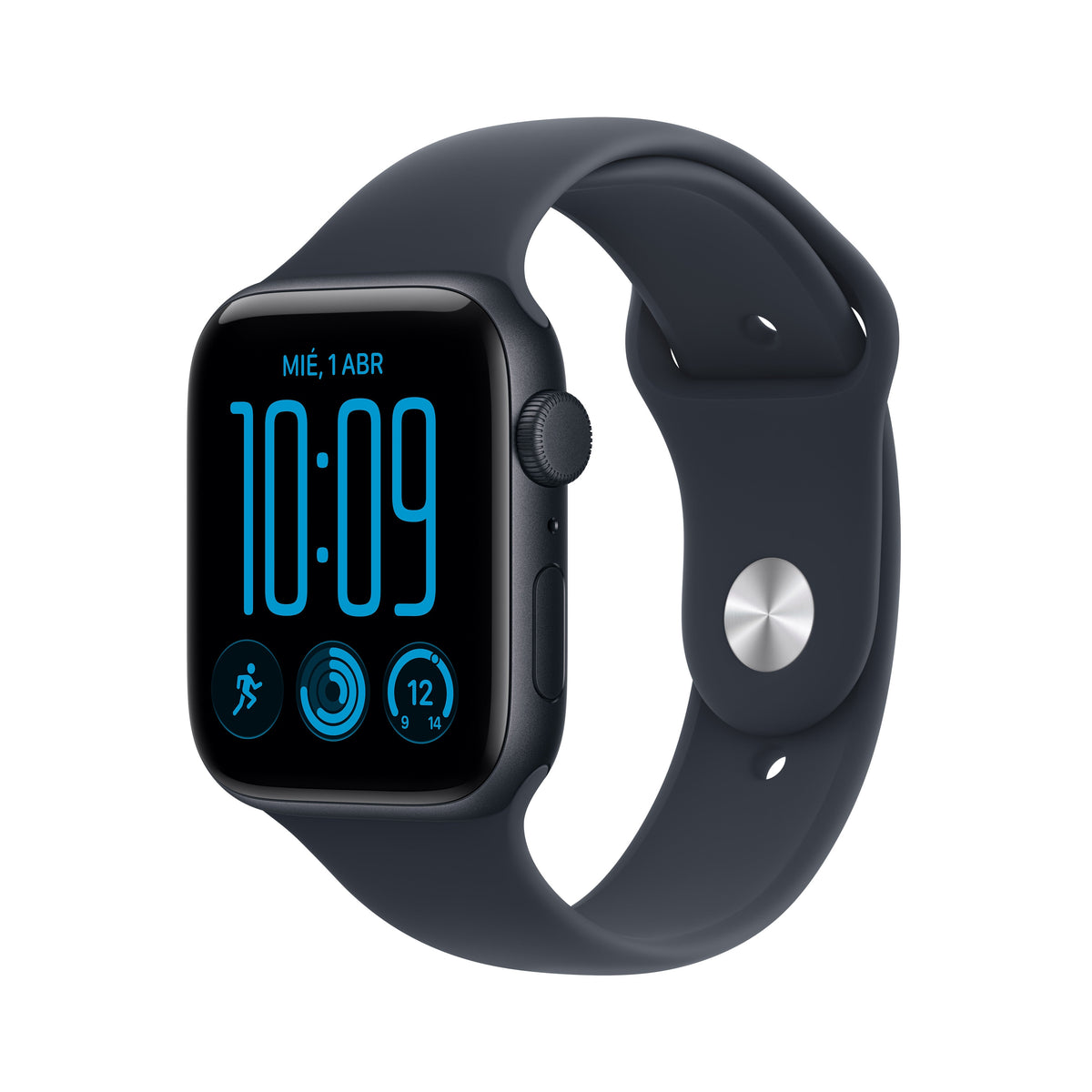 Apple Watch SE 3 (GPS) - Caja de aluminio en color medianoche de 44 mm - Correa deportiva azul marino - Talla S/M Apple