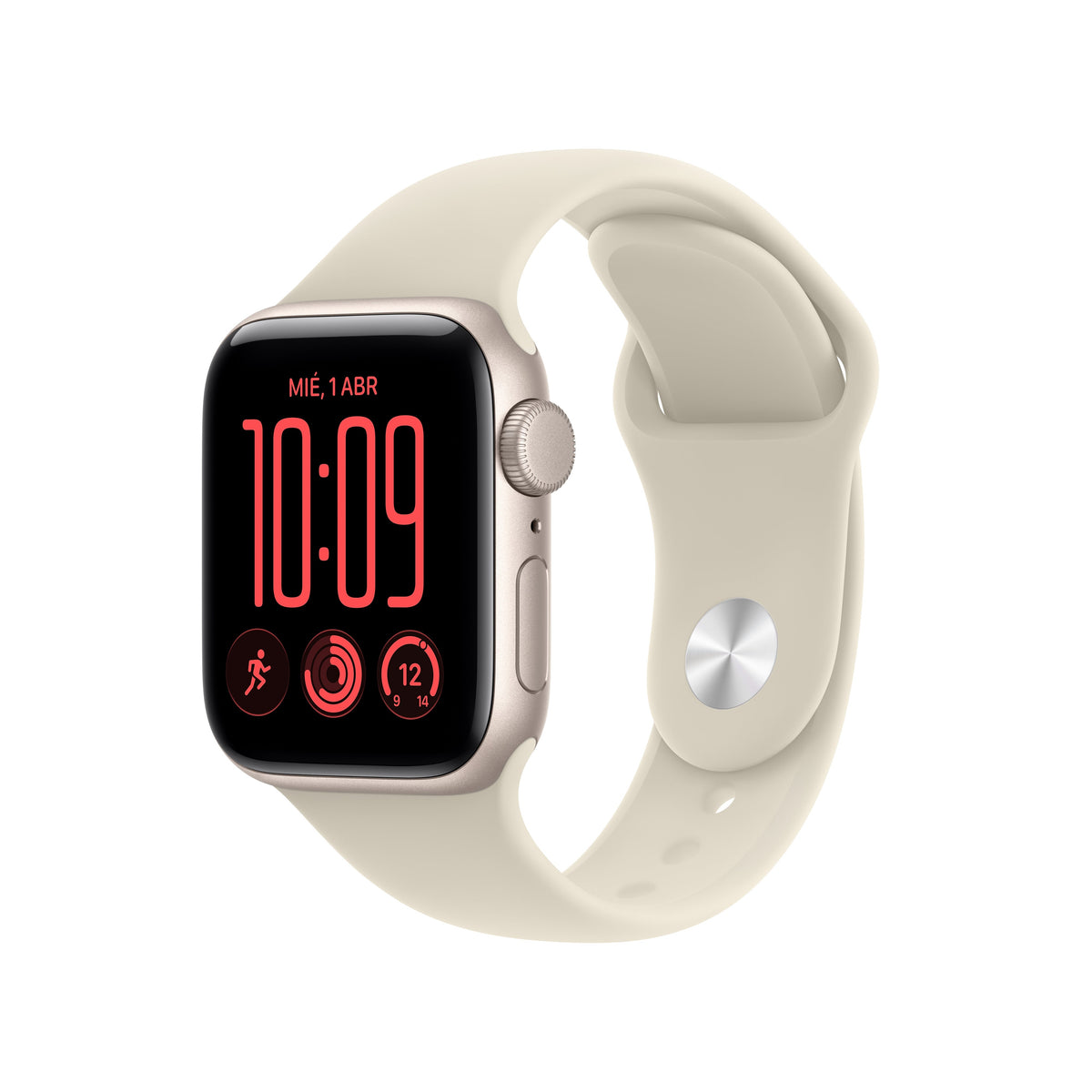 Apple Watch SE 3 (GPS) - Caja de aluminio en blanco estrella de 40 mm - Correa deportiva color arena - Talla M/L Apple