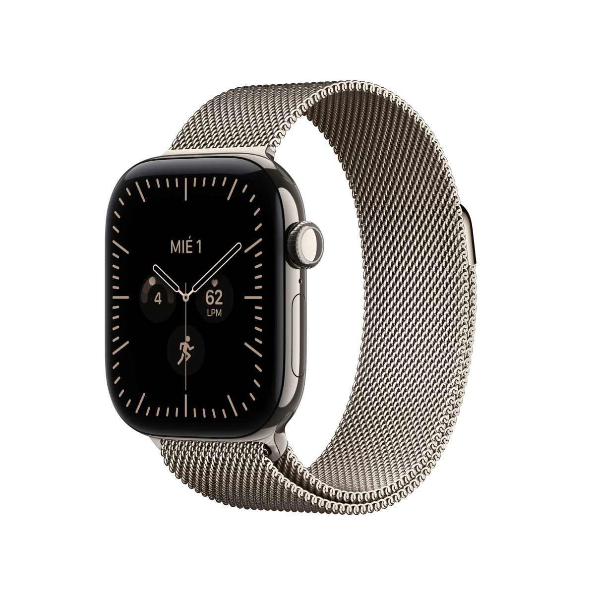 Apple Watch Series 12 (GPS + Cellular) - Caja de titanio en color natural (42 mm) - Pulsera Milanese Loop color natural Apple