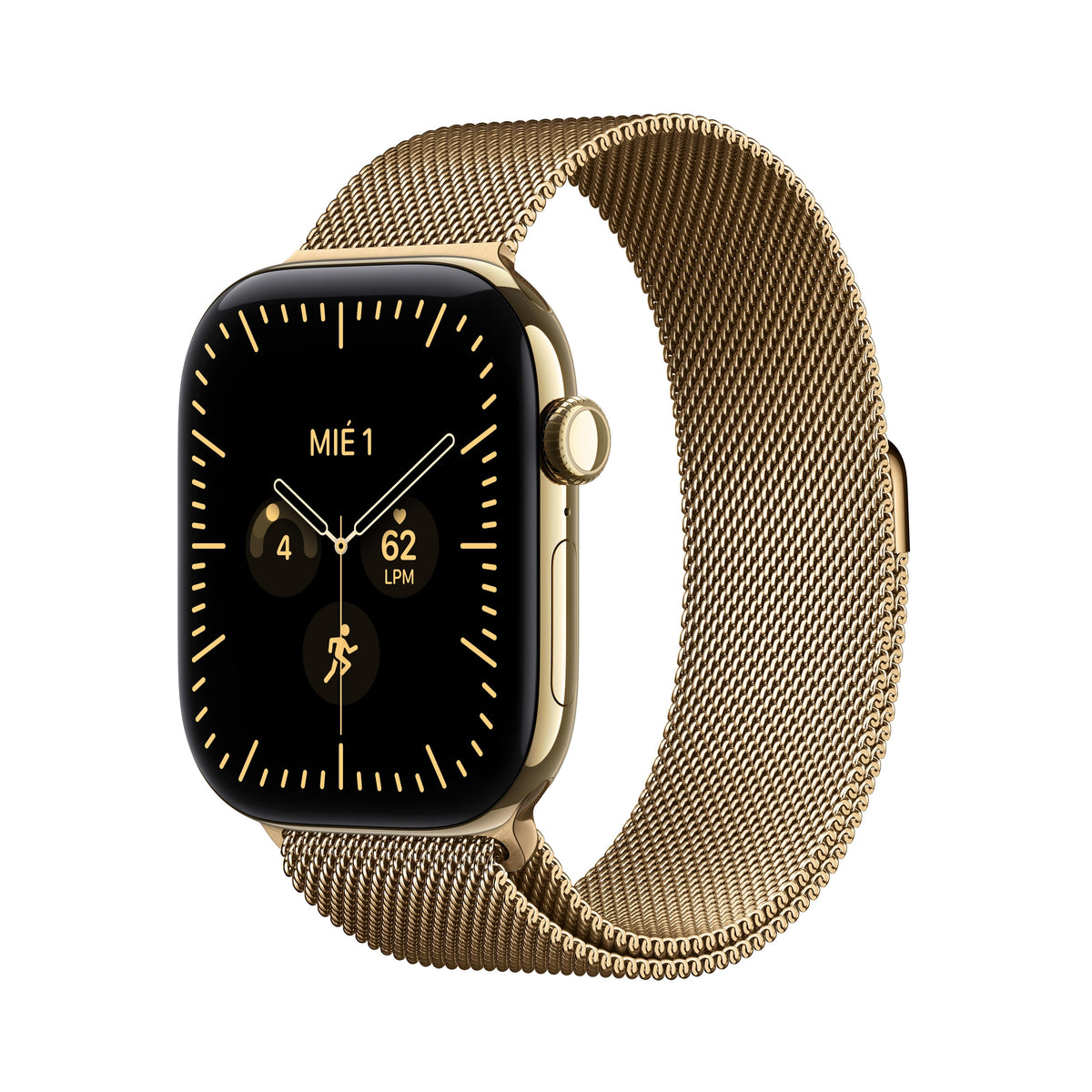 Apple Watch Series 12 (GPS + Cellular) - Caja de titanio en oro brillante (46 mm) - Pulsera Milanese Loop oro brillante - Talla S/M Apple