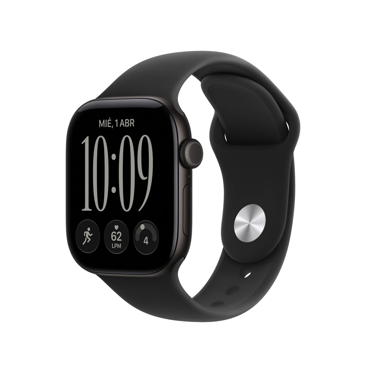 Apple Watch Series 12 (GPS) - Caja de aluminio en negro (42 mm) - Correa deportiva negra - Talla M/L Apple