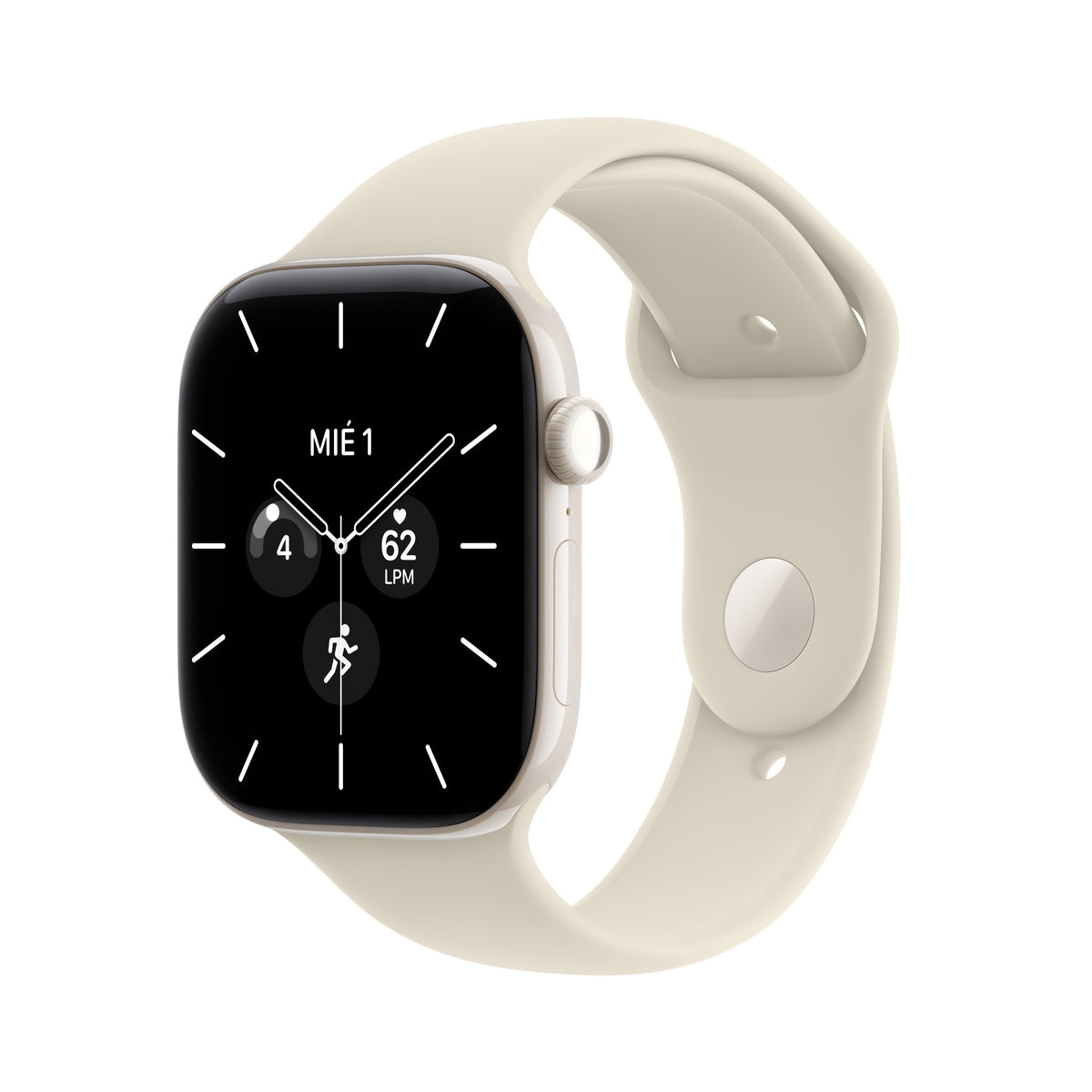 Apple Watch Series 12 (GPS + Cellular) - Caja de cerámica en blanco perla (46 mm) - Correa deportiva color arena - Talla M/L Apple