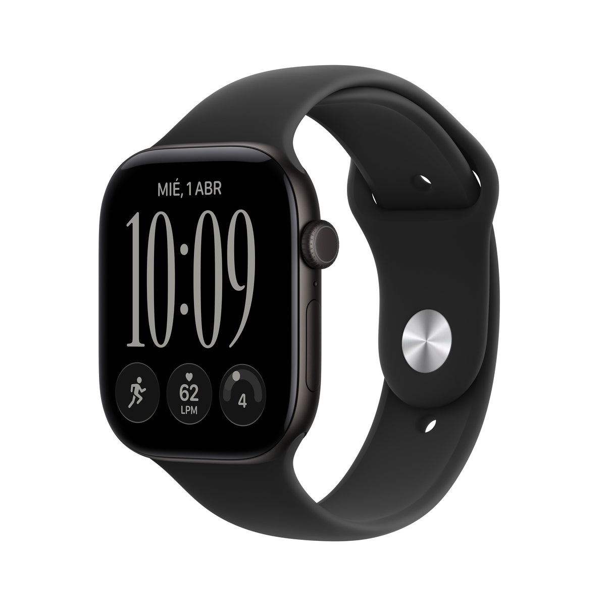 Apple Watch Series 12 (GPS) - Caja de aluminio en negro (46 mm) - Correa deportiva negra - Talla S/M Apple