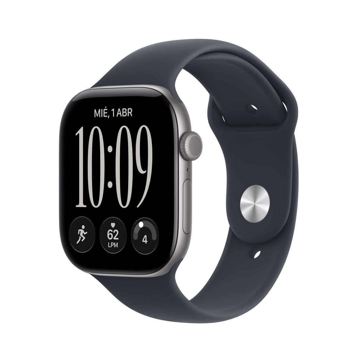 Apple Watch Series 12 (GPS) - Caja de aluminio en gris espacial (46 mm) - Correa deportiva azul marino - Talla M/L Apple