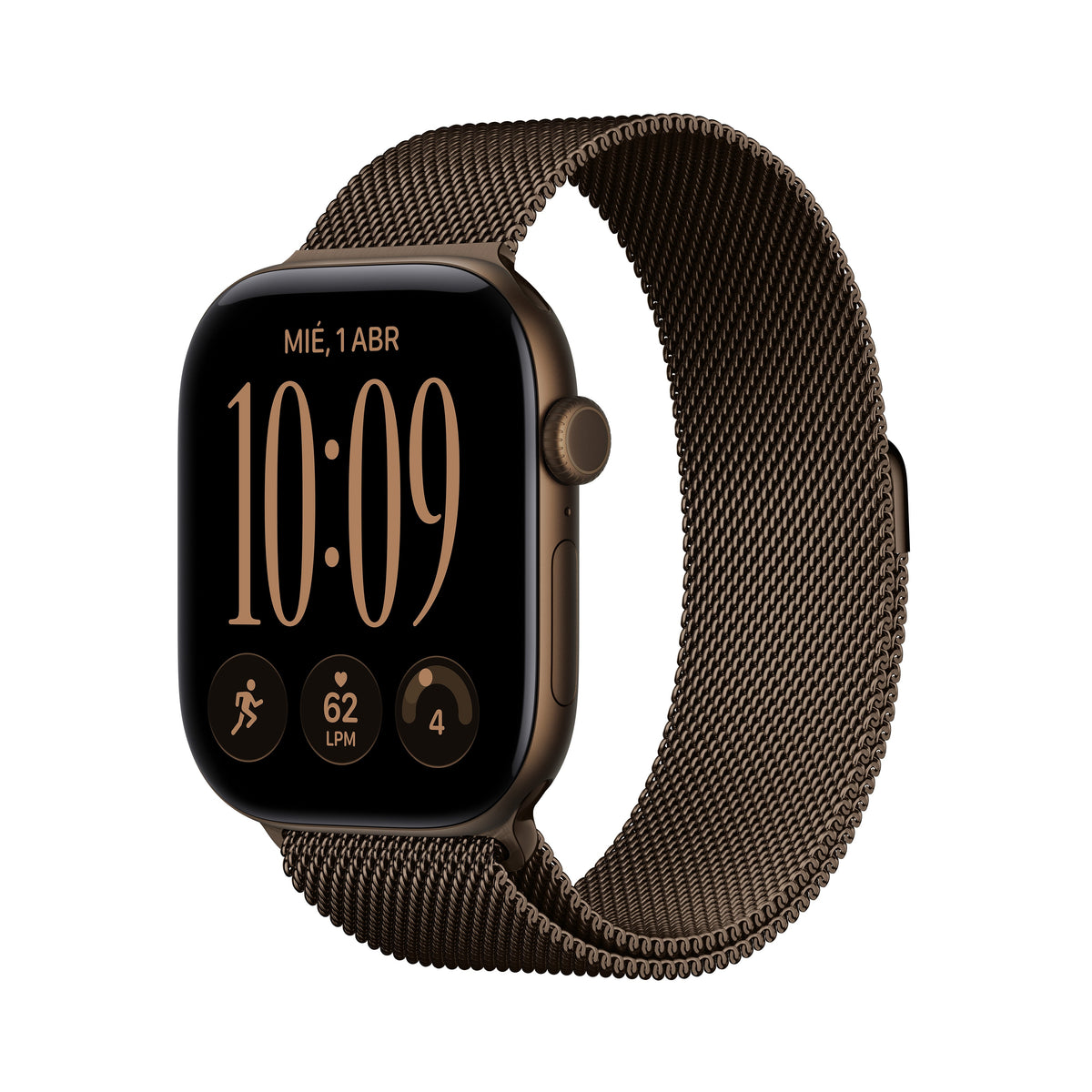 Apple Watch Series 12 (GPS) - Caja de aluminio en bronce oscuro (46 mm) - Pulsera Milanese Loop bronce oscuro - Talla M/L Apple