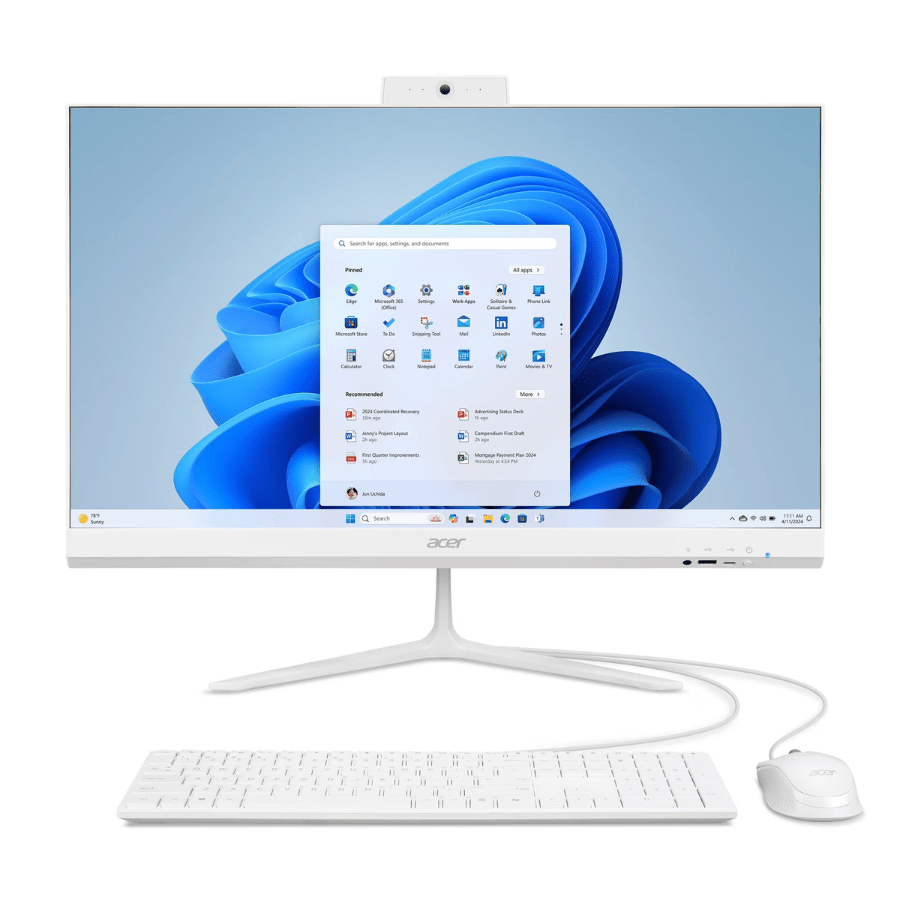 Acer Aspire C24 (C24B-GMDCR-UWR5) All-In-One Desktop 512GB/8GB RAM White (New) - Eurotec