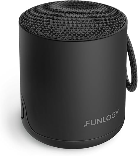 FUNLOGY Portable Mini2 Bluetooth Speaker, Wireless Portable Speaker with Deep Bass, IPX7 Waterproof, TWS Stereo Pairing, Built-in Mic, Small Speaker for Shower, Outdoor, Travel, Black - Eurotec