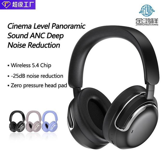 M15 Wireless Over-Ear ANC Headphones - Active Noise Cancellation Bluetooth Headset with Deep Bass & HD Mic - Eurotec