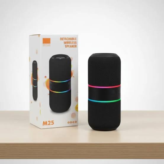 M25 Detachable Wireless Speaker with Rainbow LED Accent Ring - Compact Portable Bluetooth Audio System - Eurotec